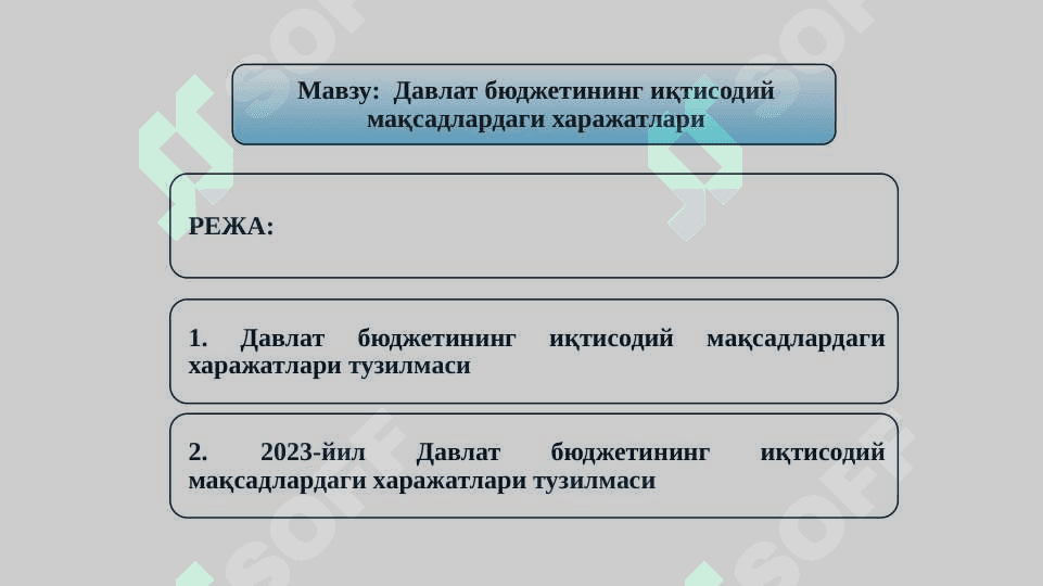 Давлат бюджетининг иқтисодий мақсадлардаги харажатлари 2
