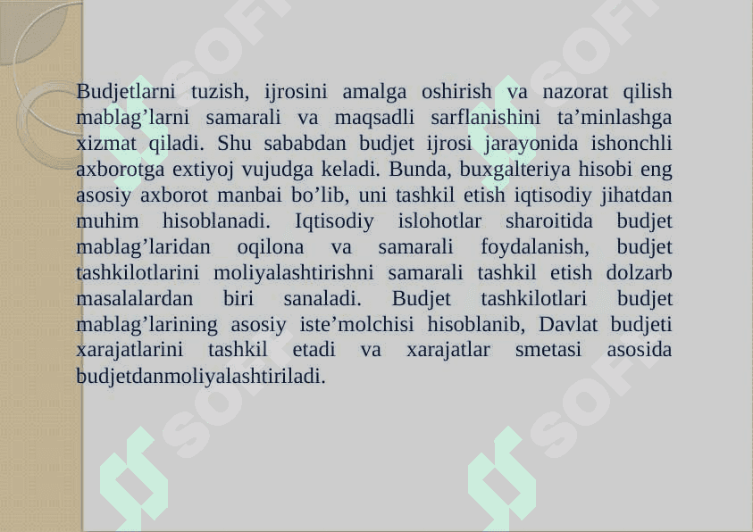 BYUDJET TASHKILOTLARIDA MOLIYAVIY XO'JALIK FAOLIYATIDA NAZORATNING AHAMIYATI 4