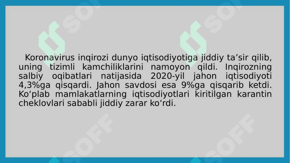 Covid-19 ning jahon iqtisodiyotiga ta'siri 5