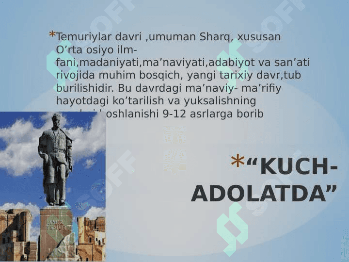 Temur va Temuriylar davri sivilizatsiya 2