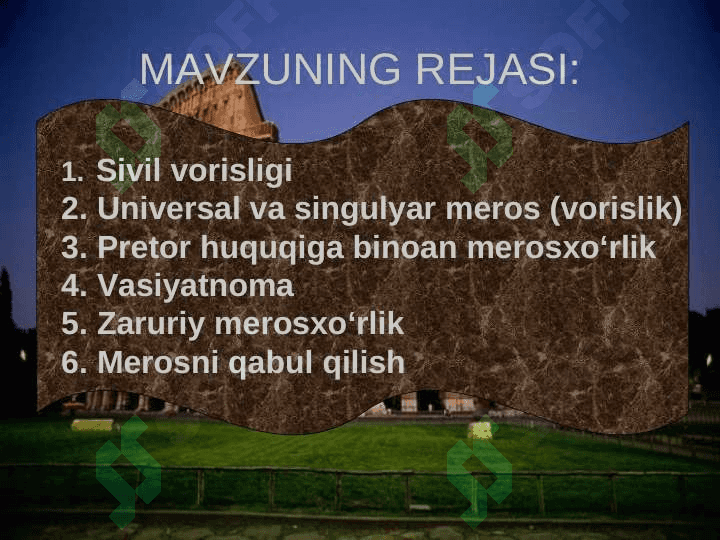 VORISLIK HUQUQI 2