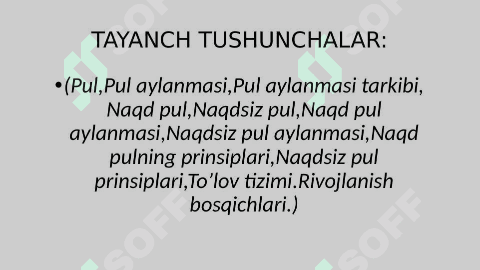 PUL AYLANMASI VA UNING TARKIBI 4