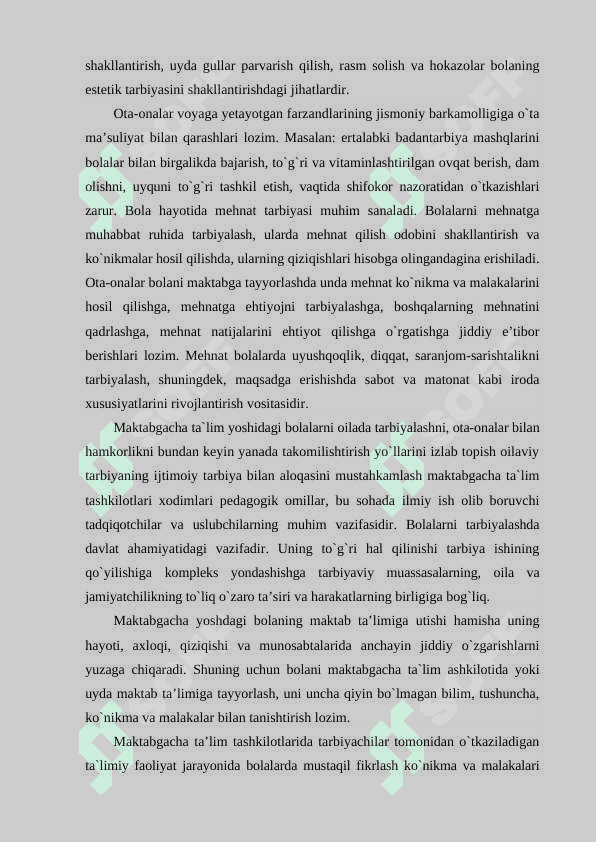 Maktabgacha ta’lim muassasasi, oila va maktab hamkorligi 3