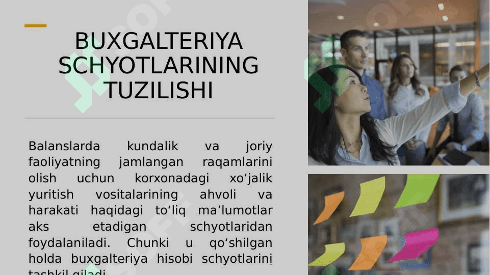 SCHYOTLAR SISTEMASI VA SCHYOTLARNING TURKUMLANISHI 3