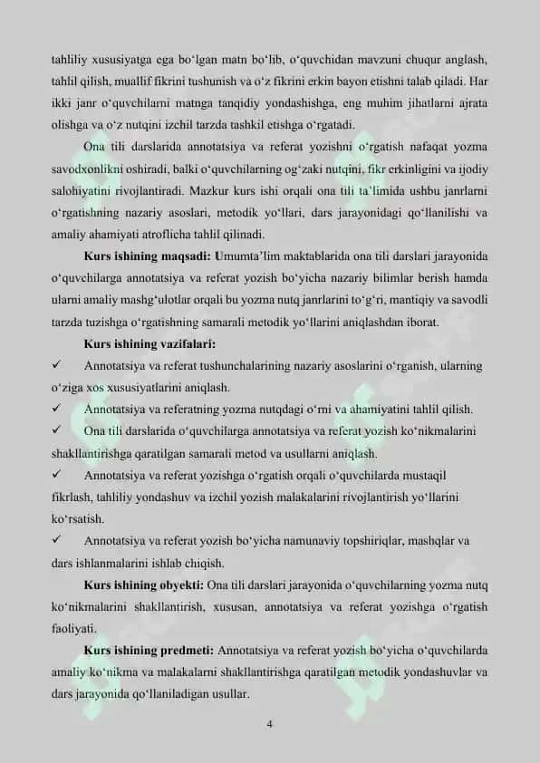 Ona tilida annotatsiya va referat yozishni o‘rgatish 4