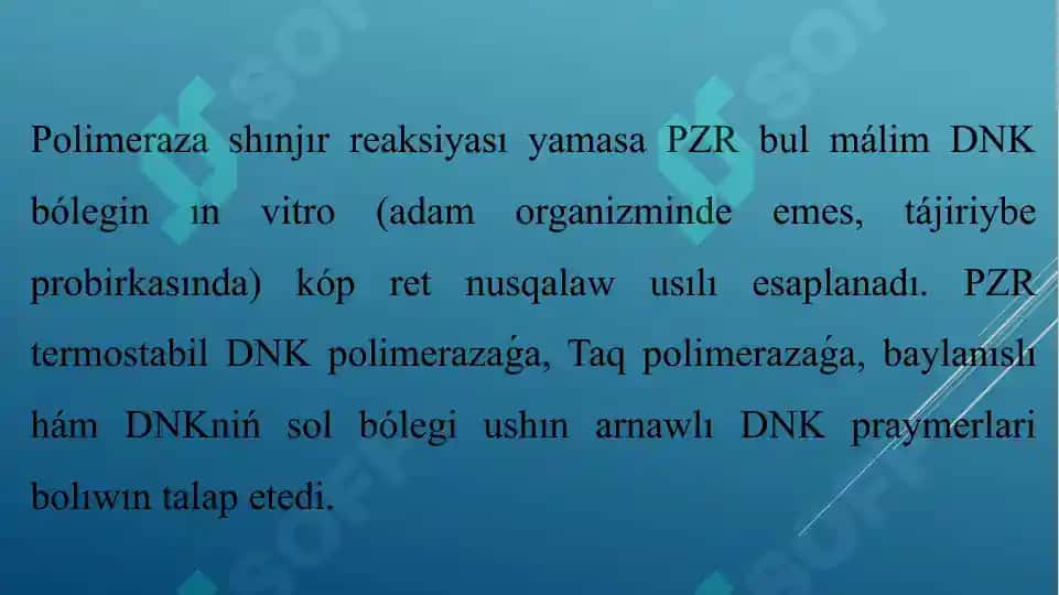 Zanjirli polimerazalanish reaksiyasi PSR 3
