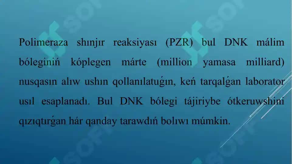 Zanjirli polimerazalanish reaksiyasi PSR 6