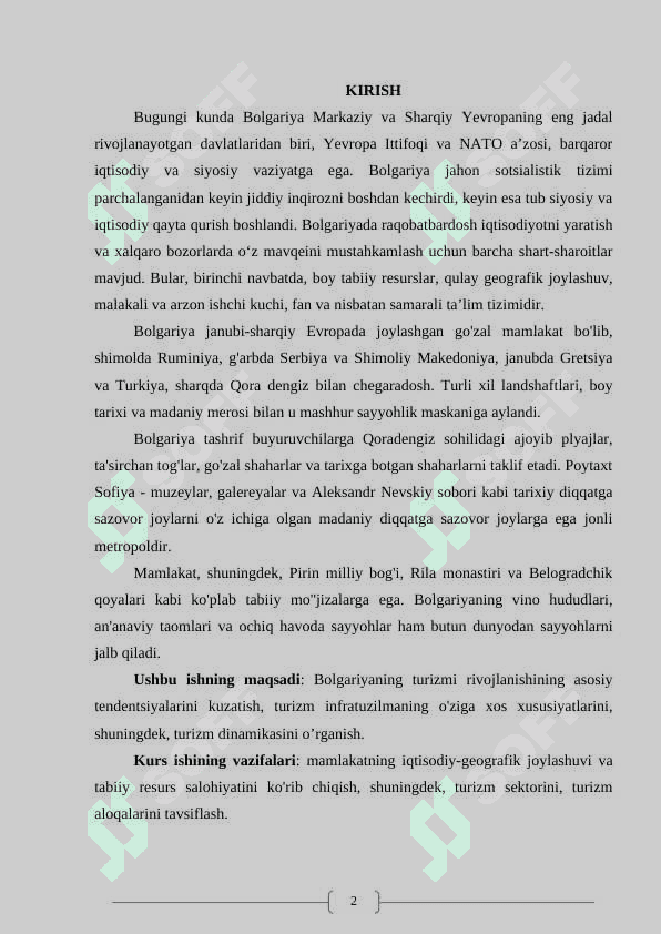 BOLGARIYA  TURIZM DINAMIKASI. 3