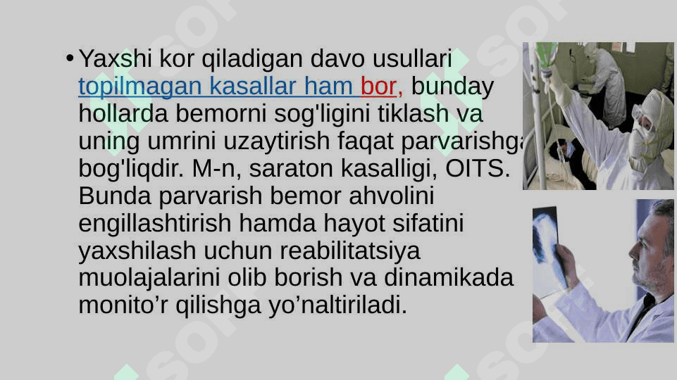 Bemorni parvarish qilish 8
