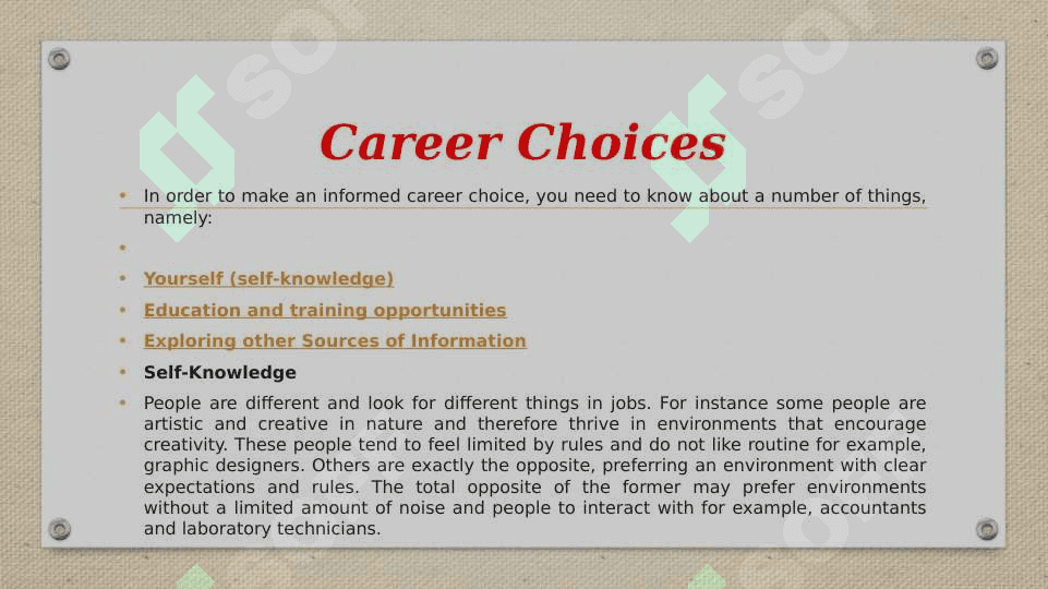 Career Choices 3