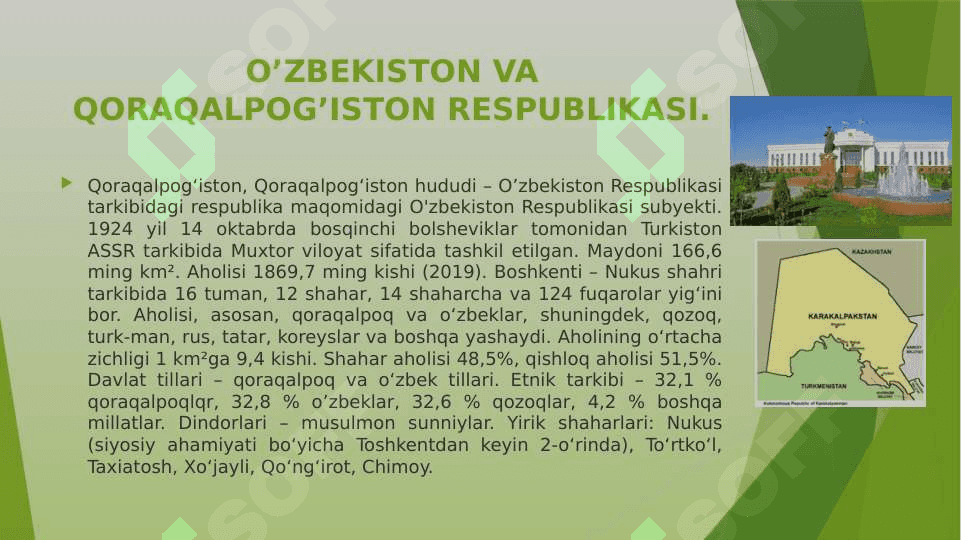O’ZBEKISTON VA QORAQALPOG’ISTON RESPUBLIKASI 3