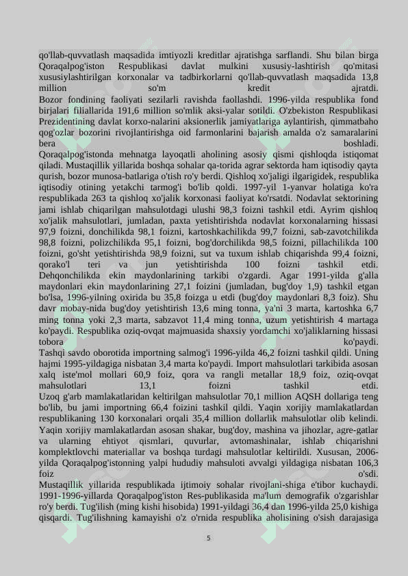 MUSTAQILLIK YILLARIDA QORAQALPOG’ISTON RESPUBLIKASI. 5