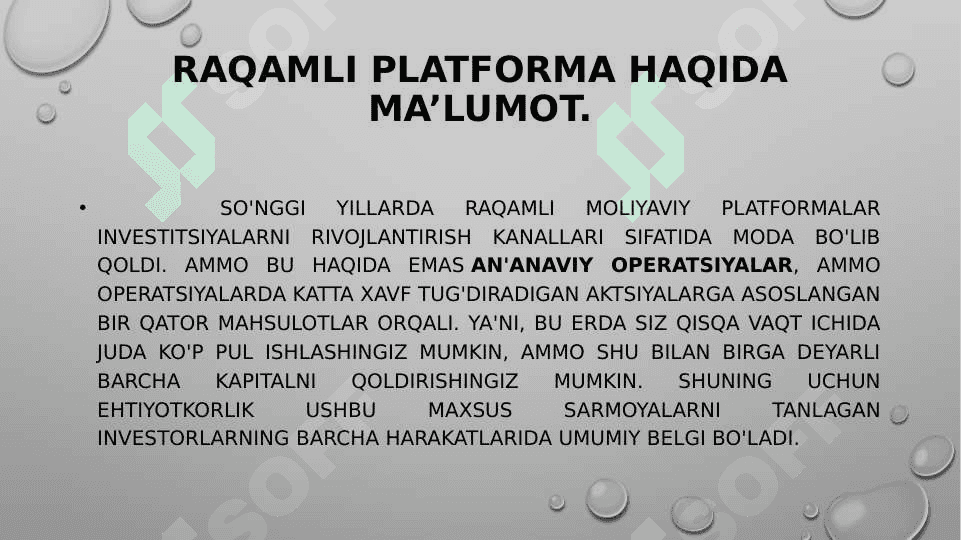 Jаhоndа rаqаmli plаtfоrmаlаrni rivоjlаnish tеndеntsiyalаri vа turlаri. 2