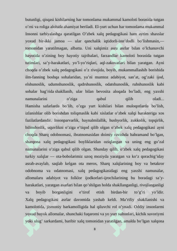 Oʻquvchilarni. tarbitalashda tarbiyaviy mashgʻulotlarning ahamiyati 8