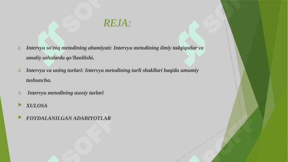 Intervyu so’roq metodining turli -tumanligi hisobida. Intervyu turlari 2
