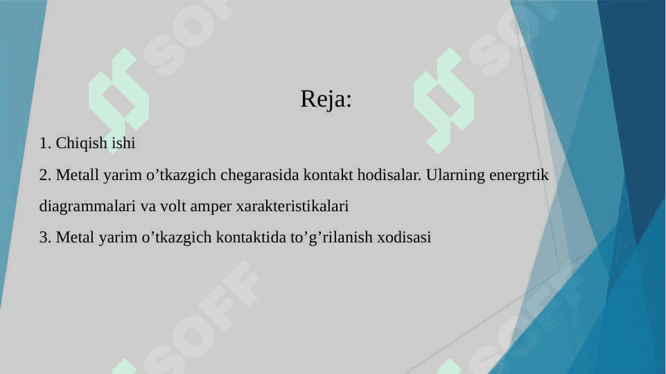 Metall yarim o‘tkazgichli kontakti 2