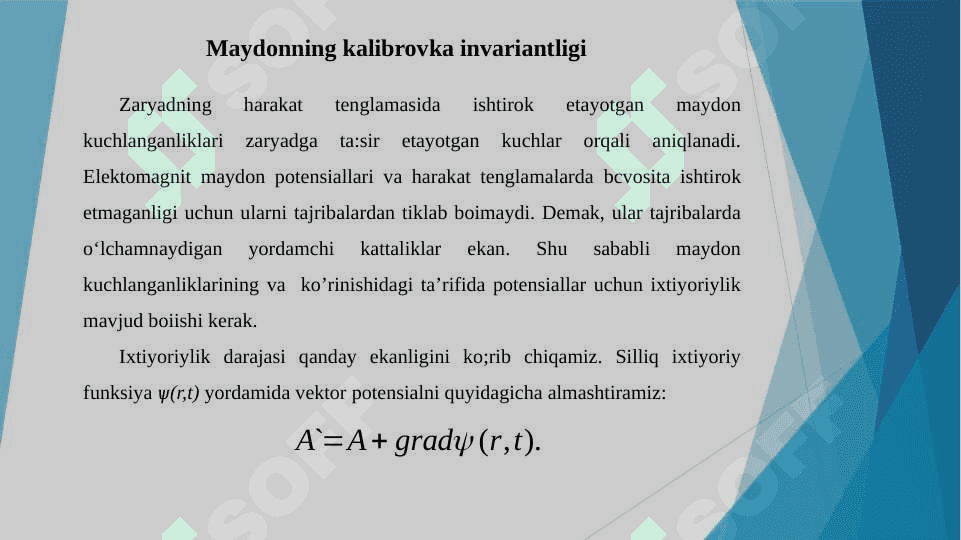 Tekis harakatlanayotgan zaryadning maydoni 3