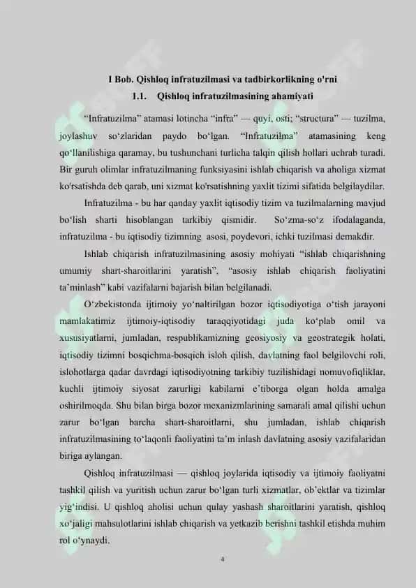 Qishloq Infratuzilmasi va Tadbirkorlik 4