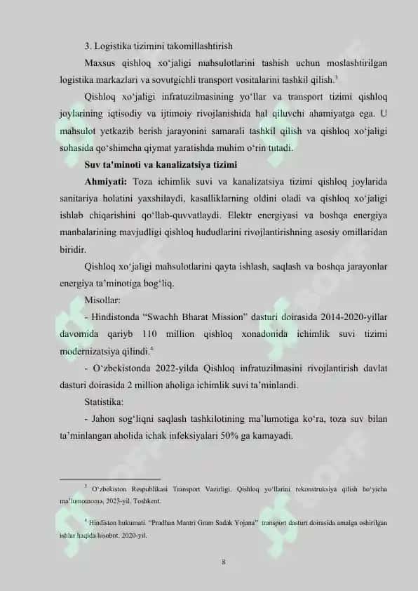 Qishloq Infratuzilmasi va Tadbirkorlik 8
