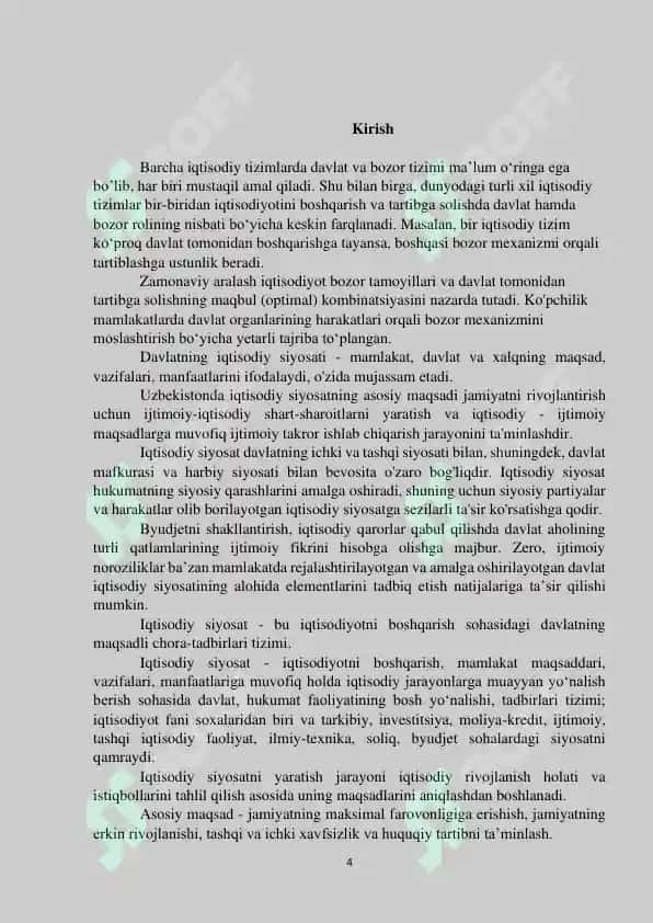 Ma'ruzalar seriyasi "Iqtisodiy siyosatga kirish" 4