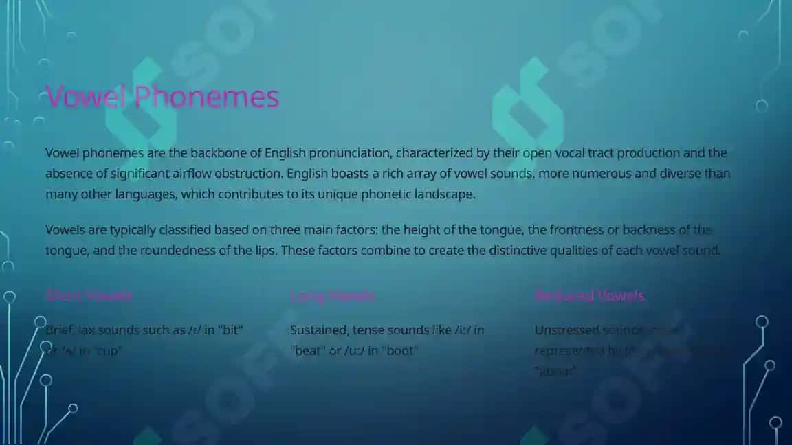 The Classification of English Vowel and Consonant Phonemes 3