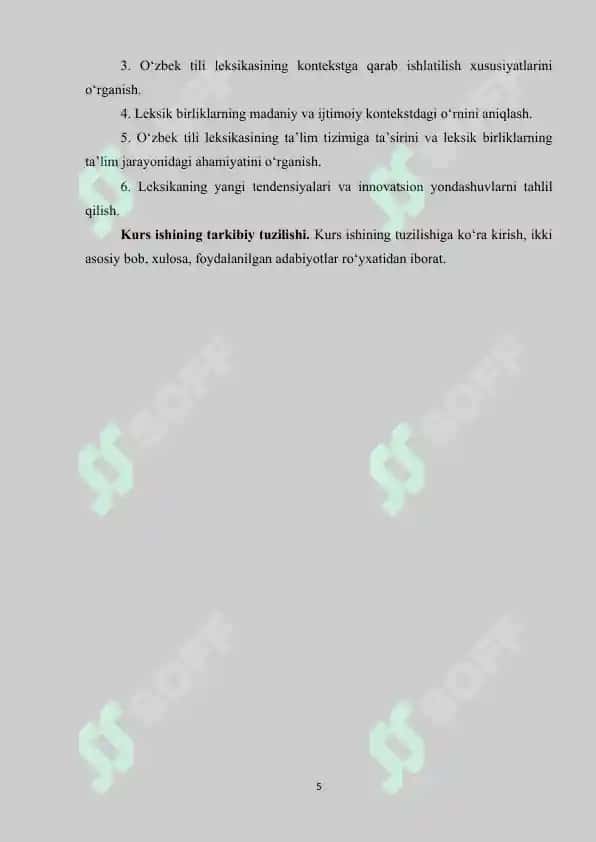 O‘zbek Tili Leksikasining Qullanilish Darajasi Kurs ishi 5