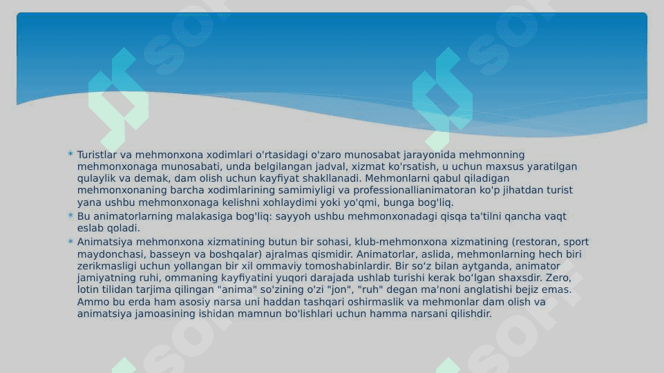 Animatorga qo’yilgan talablar va ularning shaxsiy fazilatlari 2