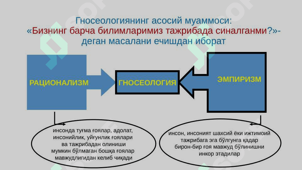 БИЛИШ НАЗАРИЯСИ: АСОСИЙ МУАММОЛАРИ ВА ЙЎНАЛИШЛАРИ 4