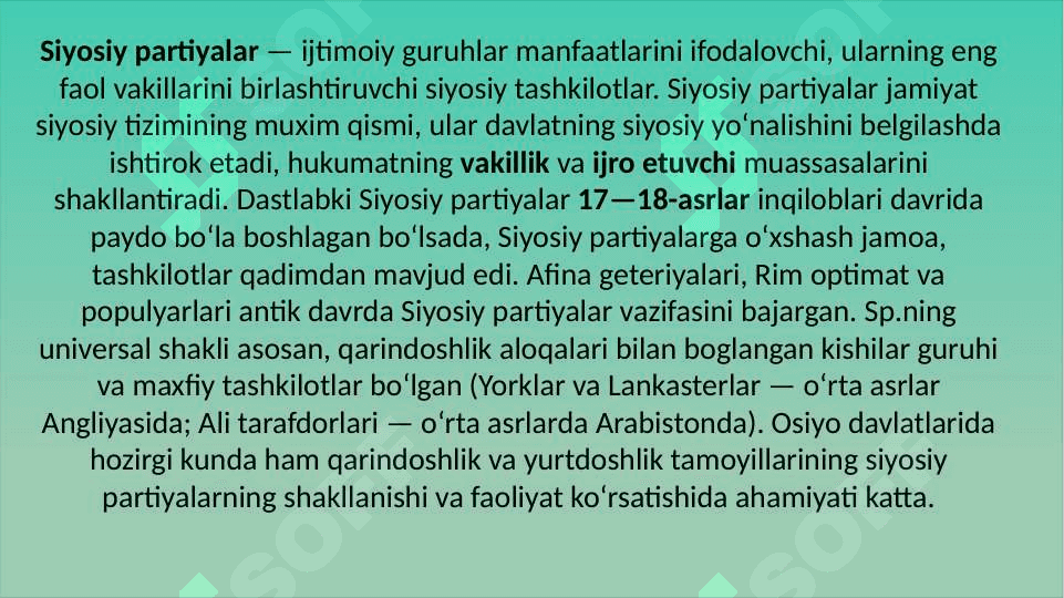 Siyosiy partiyalar faoliyatidagi xususiyatlar. 4