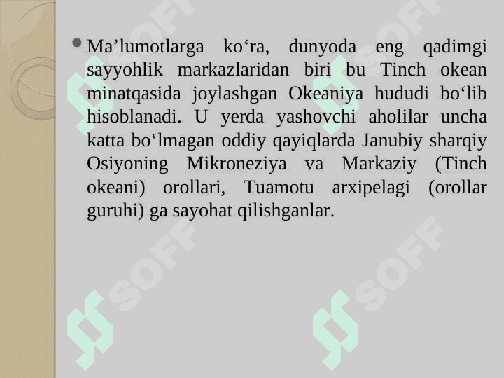 Xalqaro turizmning rivojlanish bosqichlari 3