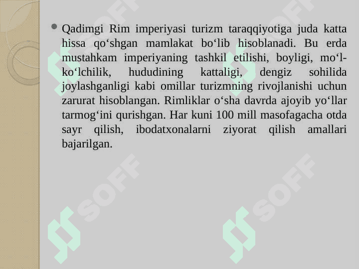 Xalqaro turizmning rivojlanish bosqichlari 8