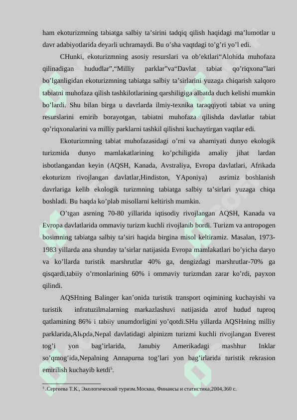 Ekоturizmning tаbiаtgа tа’siri. 2