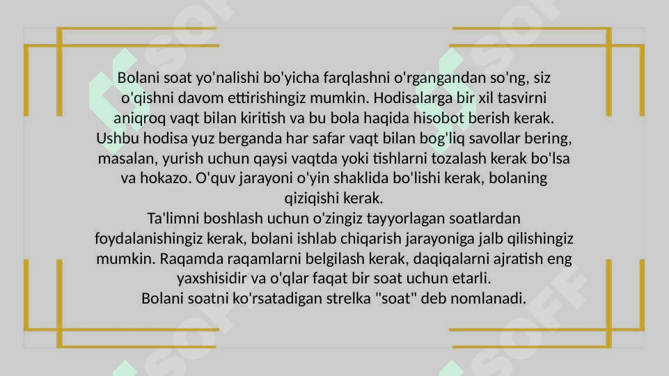 Bolalarni vaqtni chamalashga o'rgatish vazifalari 4