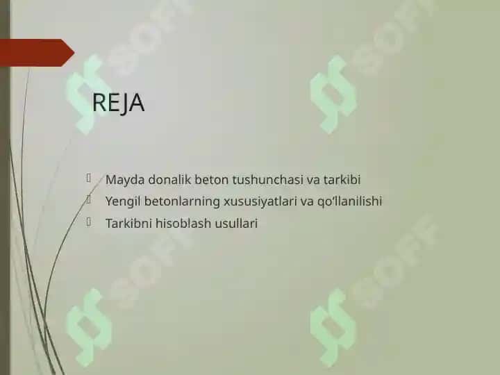 Maydadonalik beton va yengil betonlar tarkibini hisoblash 3