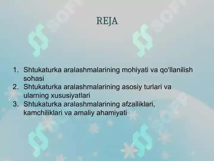 Shtukaturka aralashmalari klassifikatsiyas 3