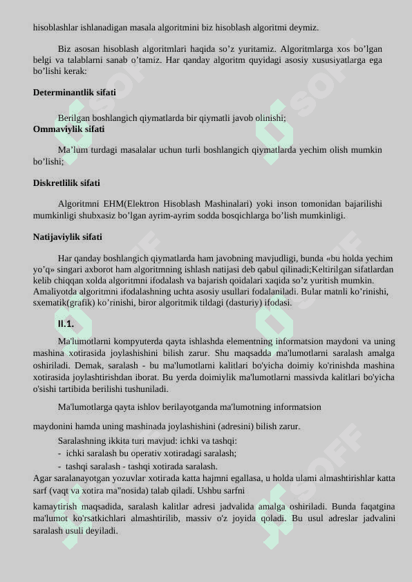 Eng oddiy qatorlarni qayta ishlash algoritmlari 2