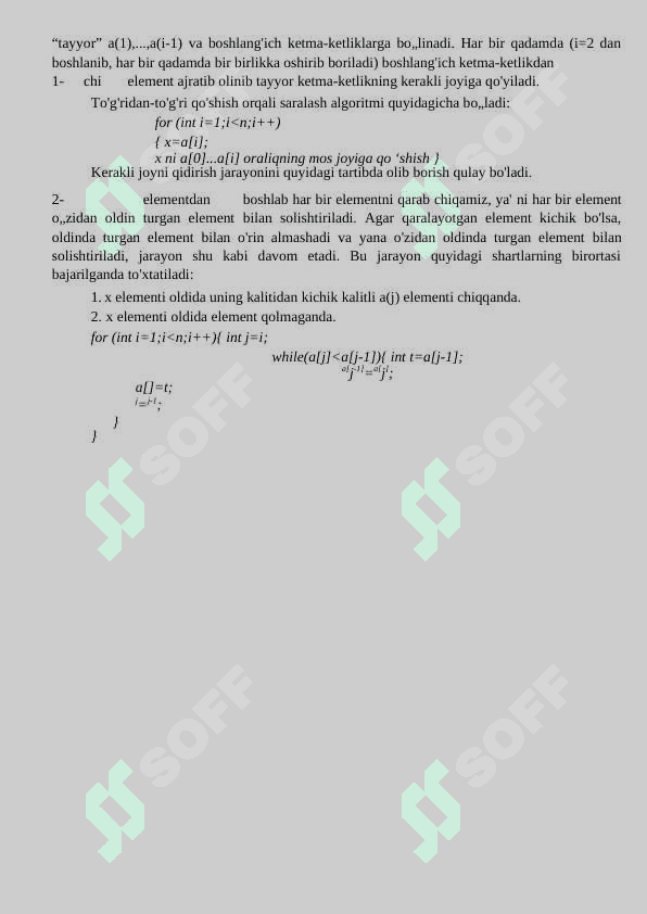 Eng oddiy qatorlarni qayta ishlash algoritmlari 4