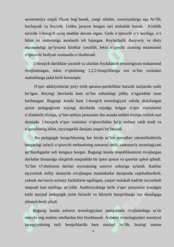Pedagogik texnalogiyalarning klassifikatsiyasi 5