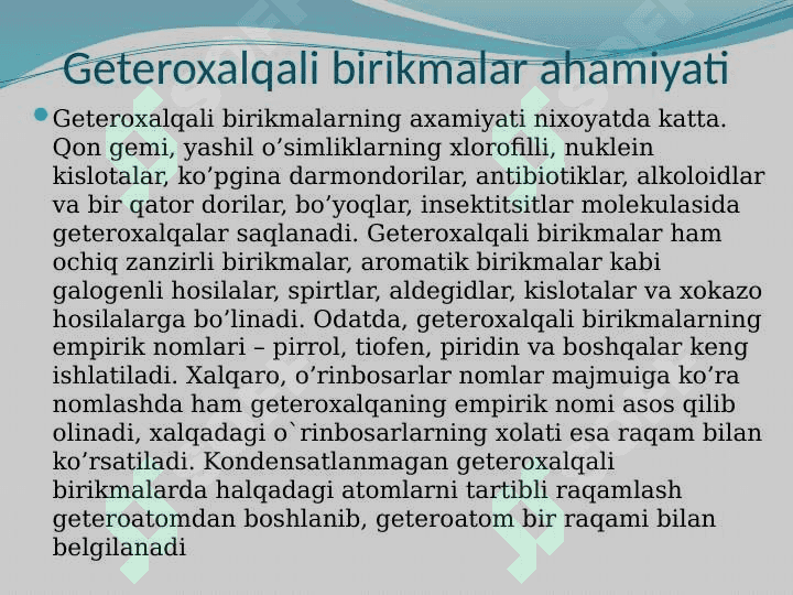 Geteroxalqali birikmalar 5