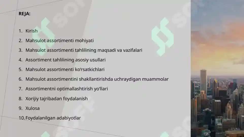 Mahsulot Assortimenti Tahlili 2