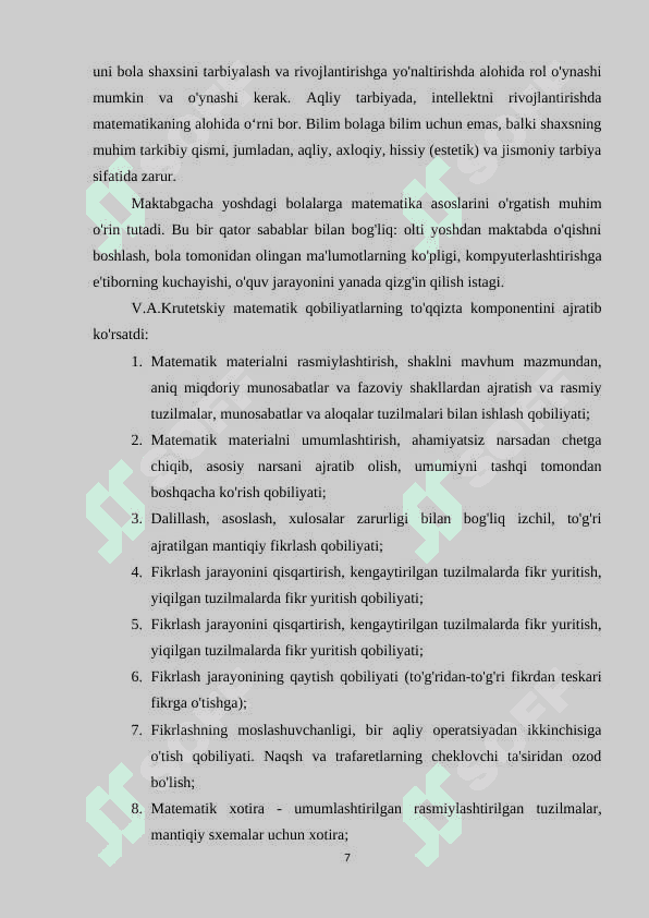 Raqam va sanash rivojlanishini shakllantirishning didaktik asoslari 6