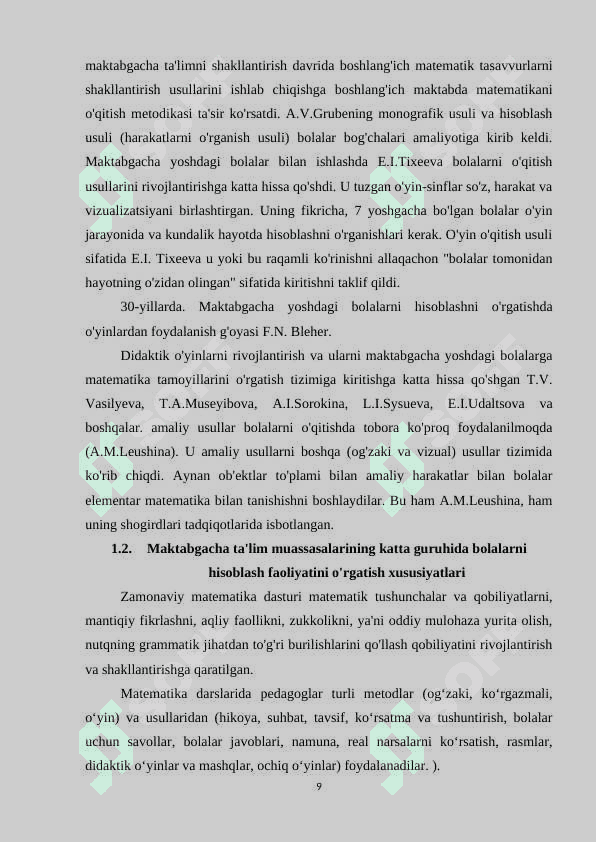Raqam va sanash rivojlanishini shakllantirishning didaktik asoslari 8