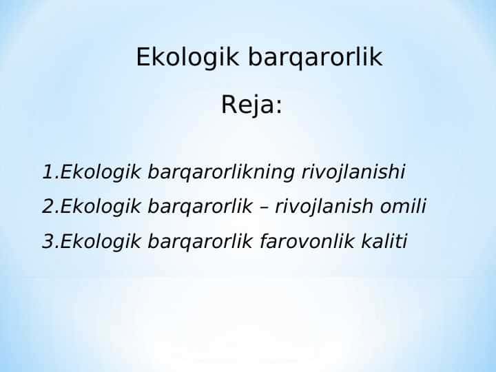 Ekologik barqarorlik