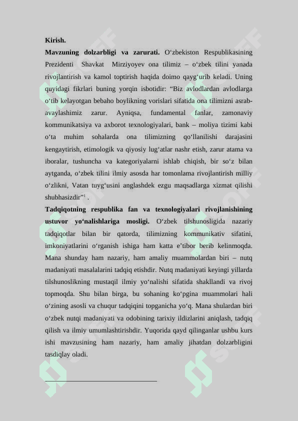Sifat so’z turkumini o’rganish jarayonida o’quvchilar nutqini o’stirish. 2