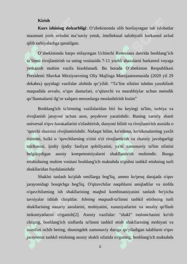 Ta’limni tashkil etish shakllari va turlari. 2