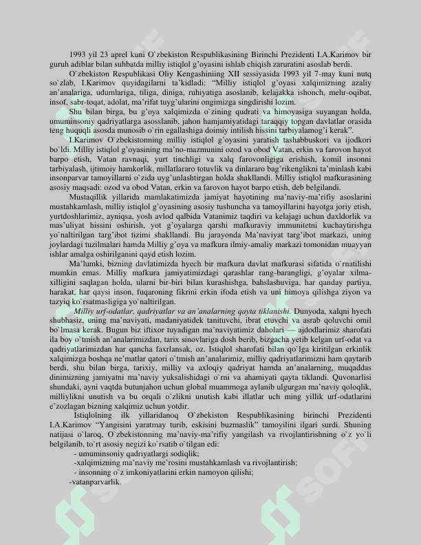 Mustaqillik yillarida Oʻzbekiston madaniy va maʼnaviy taraqqiyoti 2