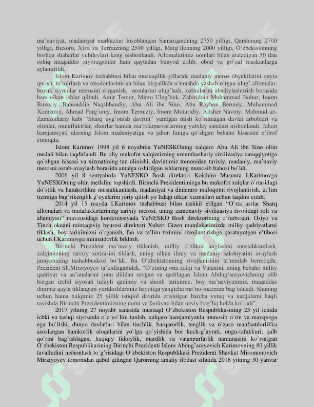 Mustaqillik yillarida Oʻzbekiston madaniy va maʼnaviy taraqqiyoti 7