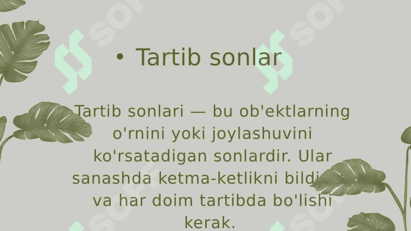 Tartib va sanoq natural sonlar 3