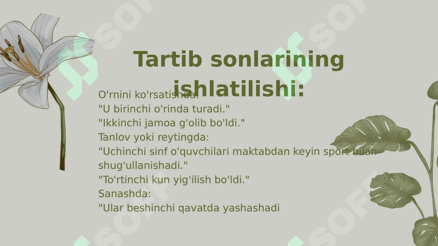 Tartib va sanoq natural sonlar 4