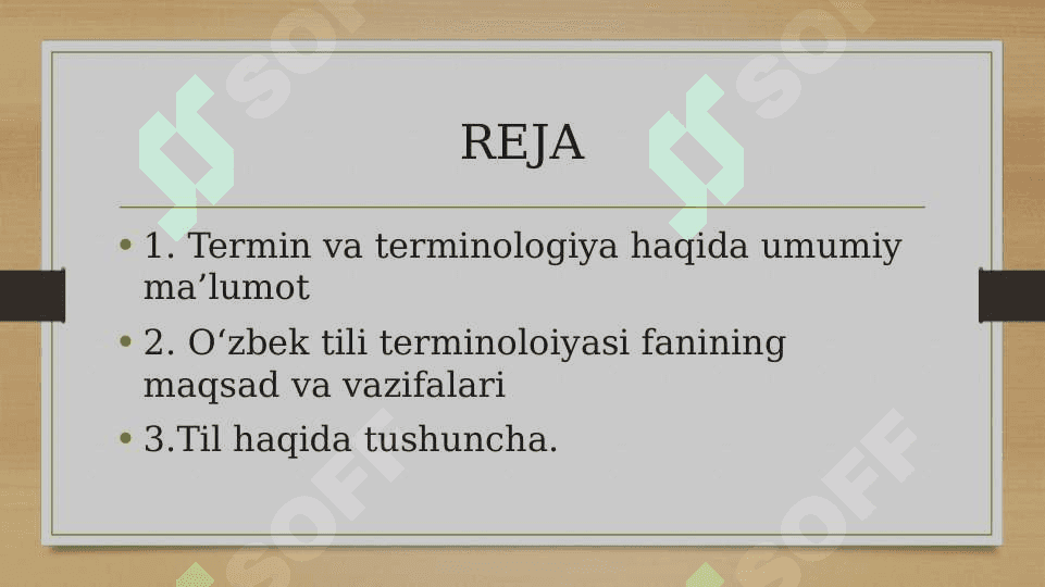 O’zbek tilining izohli lug’atida soha terminlarining berilishi. 2
